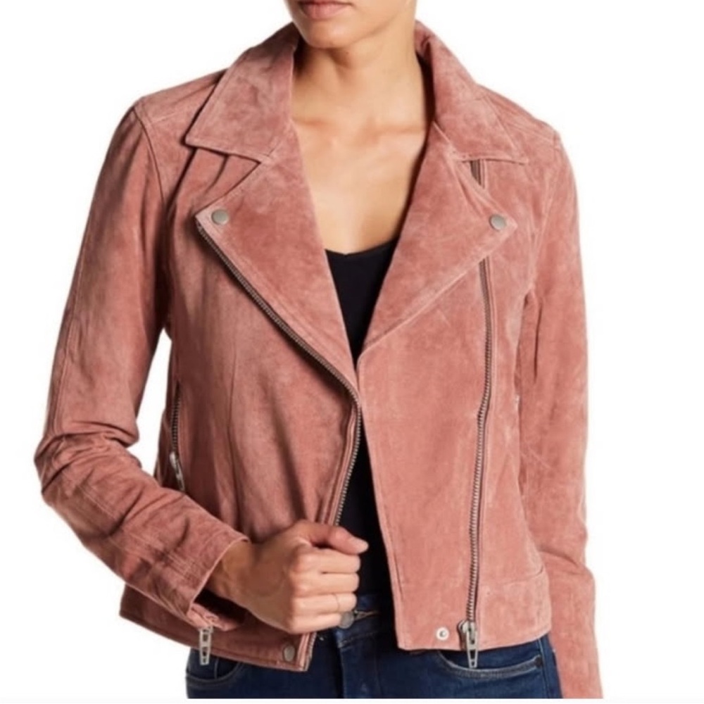 Blank NYC Dusty Rose Leather Moto Jacket